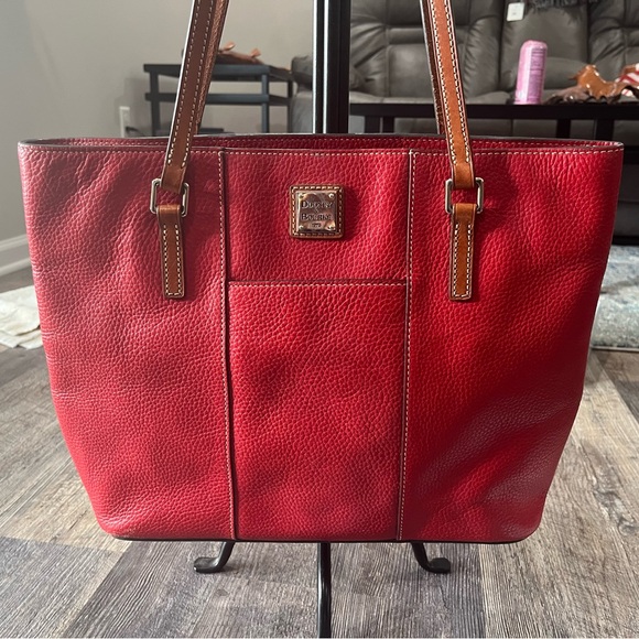 Lexington Shopper, Red with brown handle - Picture 1 of 7